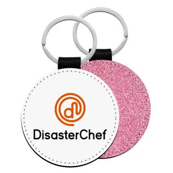 Disaster Chef, Μπρελόκ Δερματίνη, στρογγυλό ΡΟΖ (5cm)