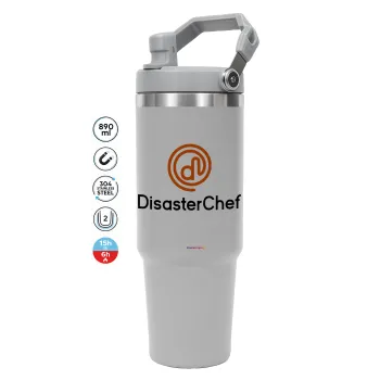 Disaster Chef, GREY color, 890ml (30oz) stainless Steel Tumbler with Handle