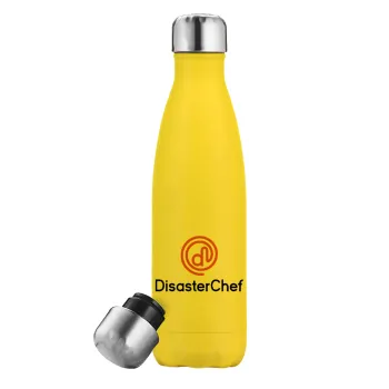 Disaster Chef, Yellow Stainless Steel Metallic Thermos, double-walled, 500ml