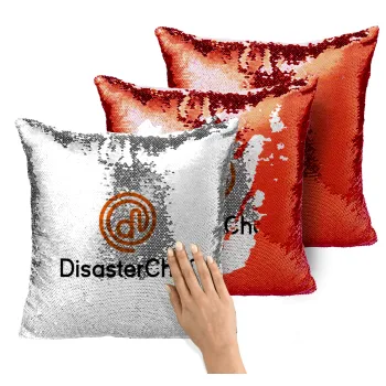 Disaster Chef, Μαξιλάρι καναπέ Μαγικό Κόκκινο με πούλιες 40x40cm περιέχεται το γέμισμα