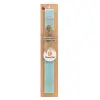 Easter Set, wooden keychain & aromatic flat Easter candle (30cm) (TURQUOISE)