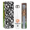 Easter candle, metallic white thermos bottle (500ml) & aromatic flat candle (30cm) (GRAY)
