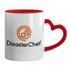 Mug heart red handle, ceramic, 330ml
