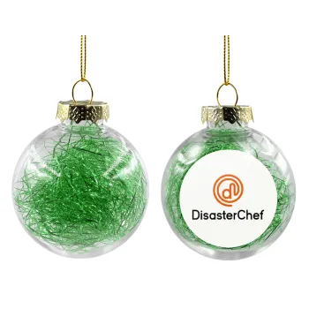 Disaster Chef, Transparent Christmas tree ball ornament with green filling 8cm