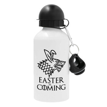 Easter is coming (GOT), Metal water bottle, White, aluminum 500ml