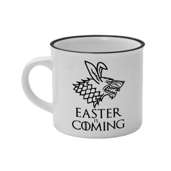 Easter is coming (GOT), Κούπα κεραμική vintage Λευκή/Μαύρη 230ml
