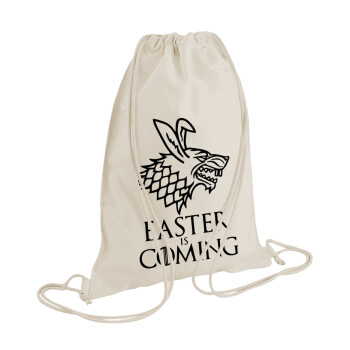 Easter is coming (GOT), Backpack bag GYMBAG natural (28x40cm)
