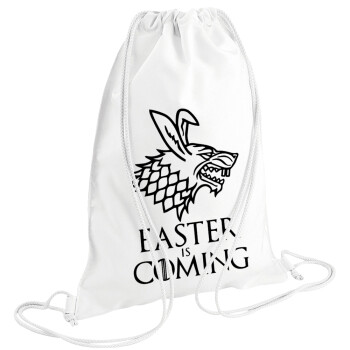 Easter is coming (GOT), Backpack pouch GYMBAG white (28x40cm)