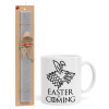 Easter is coming (GOT), Πασχαλινό Σετ, Κούπα κεραμική (330ml) & πασχαλινή λαμπάδα αρωματική πλακέ (30cm) (ΓΚΡΙ)