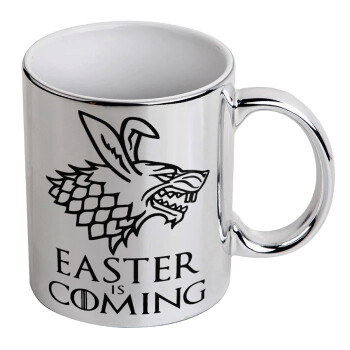 Easter is coming (GOT), Κούπα κεραμική, ασημένια καθρέπτης, 330ml