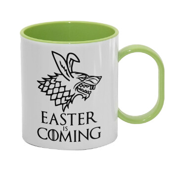 Easter is coming (GOT), Κούπα (πλαστική) (BPA-FREE) Polymer Πράσινη για παιδιά, 330ml