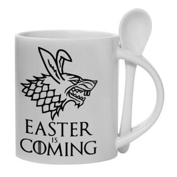 Easter is coming (GOT), Κούπα, κεραμική με κουταλάκι, 330ml (1 τεμάχιο)