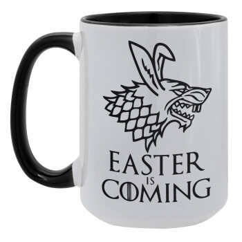 Easter is coming (GOT), Κούπα Mega 15oz, κεραμική Μαύρη, 450ml