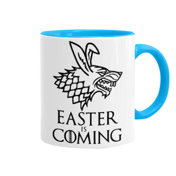 Easter is coming (GOT), Mug colored light blue, ceramic, 330ml