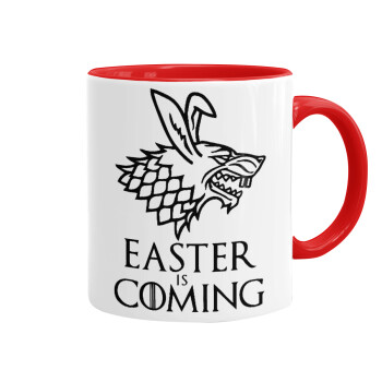Easter is coming (GOT), Κούπα χρωματιστή κόκκινη, κεραμική, 330ml