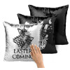 Μαξιλάρι καναπέ Μαγικό Μαύρο με πούλιες 40x40cm περιέχεται το γέμισμα