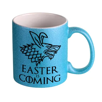 Easter is coming (GOT), Κούπα Σιέλ Glitter που γυαλίζει, κεραμική, 330ml