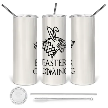 Easter is coming (GOT), Tumbler stainless steel 600ml, with metal straw & cleaning brush