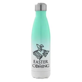 Easter is coming (GOT), Metal mug thermos Green/White (Stainless steel), double wall, 500ml