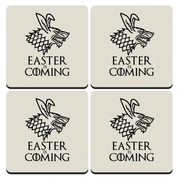 Easter is coming (GOT), ΣΕΤ 4 Σουβέρ ξύλινα τετράγωνα (9cm)