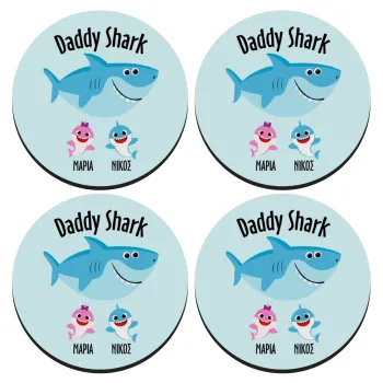 Daddy Shark (με ονόματα παιδικά), ΣΕΤ 4 Σουβέρ ξύλινα στρογγυλά (9cm)