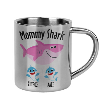 Mommy Shark (με ονόματα παιδικά), Mug Stainless steel double wall 300ml