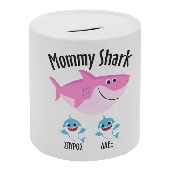 Mommy Shark (με ονόματα παιδικά), Κουμπαράς πορσελάνης με τάπα
