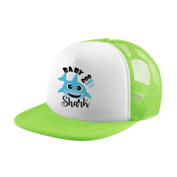 Baby Shark (boy), Καπέλο παιδικό Soft Trucker με Δίχτυ Πράσινο/Λευκό