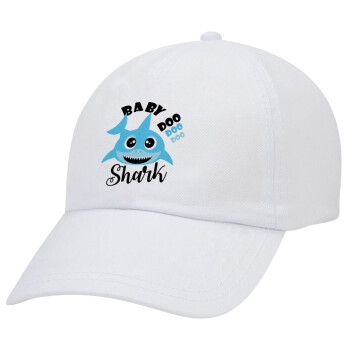 Baby Shark (boy), Καπέλο Ενηλίκων Baseball Λευκό 5-φύλλο (POLYESTER, ΕΝΗΛΙΚΩΝ, UNISEX, ONE SIZE)