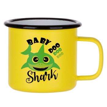 Baby Shark (boy), Κούπα Μεταλλική εμαγιέ ΜΑΤ Κίτρινη 360ml