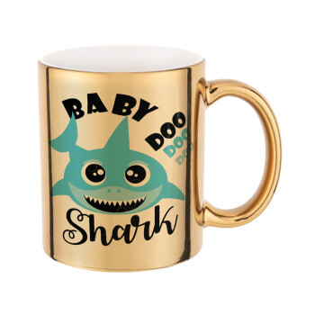 Baby Shark (boy), Mug ceramic, gold mirror, 330ml