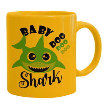 Baby Shark (boy), Κούπα, κεραμική κίτρινη, 330ml