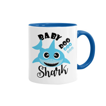 Baby Shark (boy), Κούπα χρωματιστή μπλε, κεραμική, 330ml