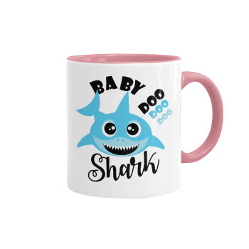 Baby Shark (boy), Mug colored pink, ceramic, 330ml
