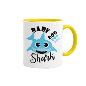 Baby Shark (boy), Mug colored yellow, ceramic, 330ml
