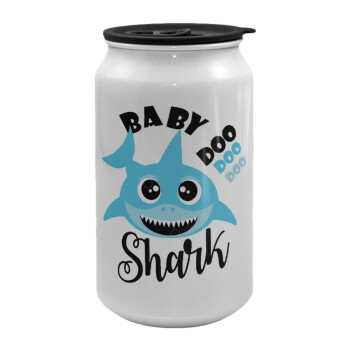 Baby Shark (boy), Κούπα ταξιδιού μεταλλική με καπάκι (tin-can) 500ml