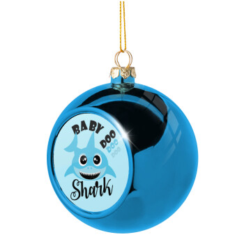 Baby Shark (boy), Χριστουγεννιάτικη μπάλα δένδρου Μπλε 8cm