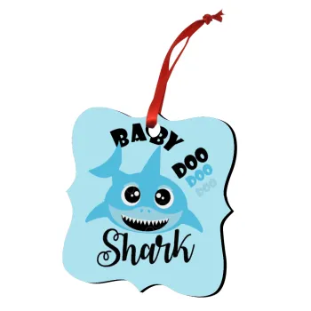 Baby Shark (boy), Στολίδι Χριστουγεννιάτικο στολίδι polygon ξύλινο 7.5cm