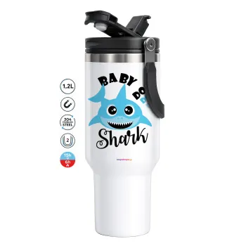 Baby Shark (boy), Mega Stainless steel Tumbler with lid, double wall 1,2L