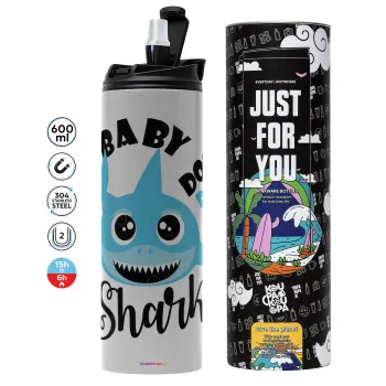 Baby Shark (boy), Tumbler stainless steel GREY 600ml