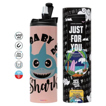 Baby Shark (boy), Tumbler stainless steel PINK 600ml