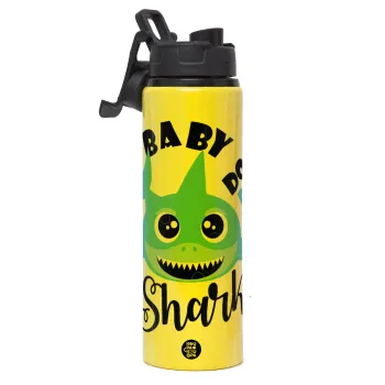 Baby Shark (boy), Μεταλλικό παγούρι νερού με καπάκι ασφαλείας, αλουμινίου 850ml