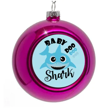 Baby Shark (boy), Purple Christmas tree ornament bauble 8cm