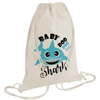 Baby Shark (boy), Backpack bag GYMBAG natural (28x40cm)