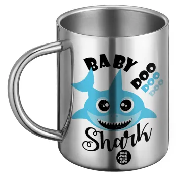 Baby Shark (boy), Ανοξείδωτη Μεταλλική Κούπα 450ml - Διπλού Τοιχώματος