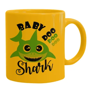 Baby Shark (boy), Ceramic coffee mug yellow, 330ml