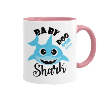 Baby Shark (boy), Κούπα χρωματιστή ροζ, κεραμική, 330ml