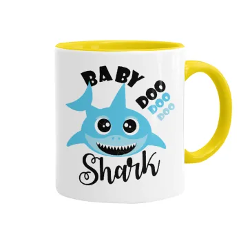 Baby Shark (boy), Mug colored yellow, ceramic, 330ml