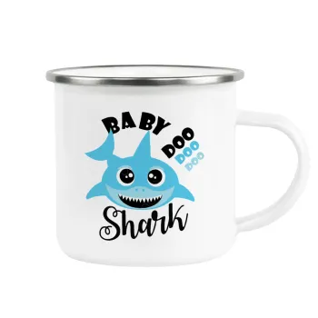 Baby Shark (boy), Metallic enamel cup white 360ml