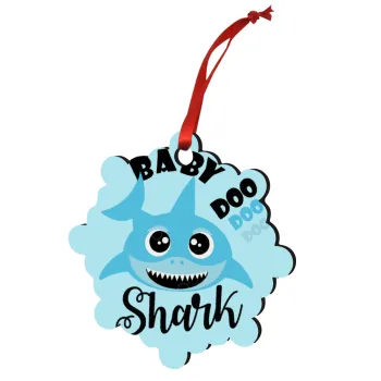 Baby Shark (boy), Στολίδι Χριστουγεννιάτικο στολίδι snowflake ξύλινο 7.5cm